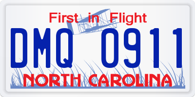 NC license plate DMQ0911