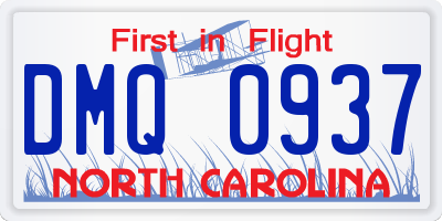 NC license plate DMQ0937
