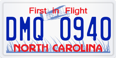 NC license plate DMQ0940