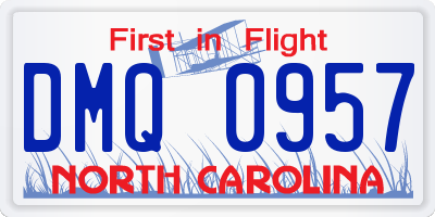 NC license plate DMQ0957