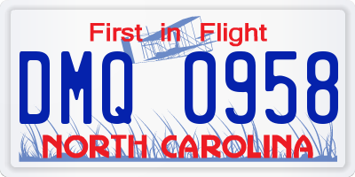 NC license plate DMQ0958