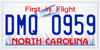 NC license plate DMQ0959
