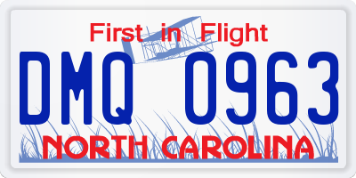 NC license plate DMQ0963