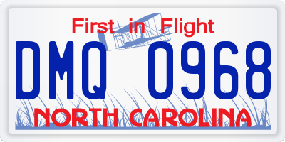 NC license plate DMQ0968