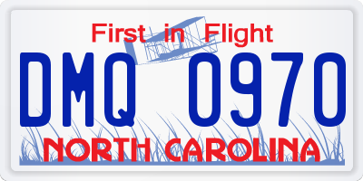 NC license plate DMQ0970