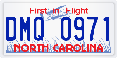 NC license plate DMQ0971