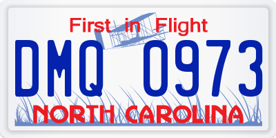 NC license plate DMQ0973