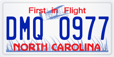 NC license plate DMQ0977