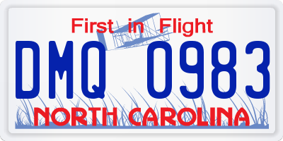 NC license plate DMQ0983