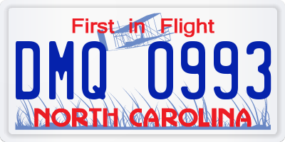 NC license plate DMQ0993