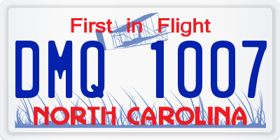 NC license plate DMQ1007