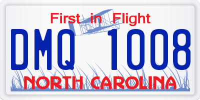 NC license plate DMQ1008