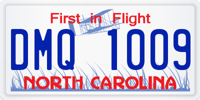 NC license plate DMQ1009