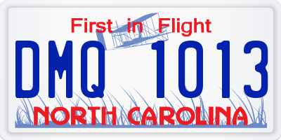 NC license plate DMQ1013