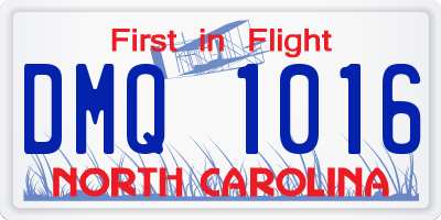 NC license plate DMQ1016