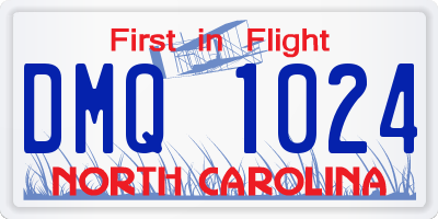 NC license plate DMQ1024