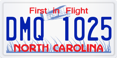 NC license plate DMQ1025