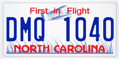 NC license plate DMQ1040