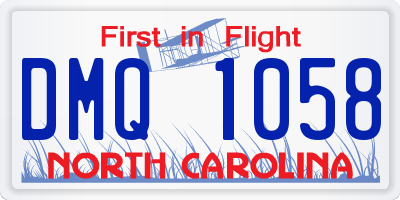 NC license plate DMQ1058