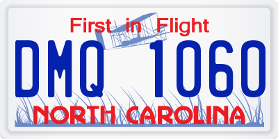 NC license plate DMQ1060