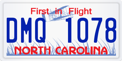 NC license plate DMQ1078