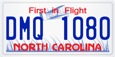 NC license plate DMQ1080