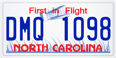 NC license plate DMQ1098
