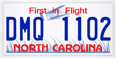 NC license plate DMQ1102