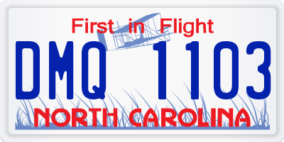 NC license plate DMQ1103