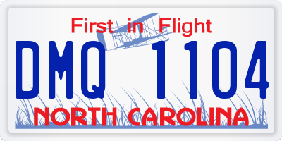 NC license plate DMQ1104