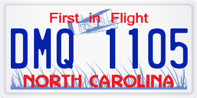 NC license plate DMQ1105