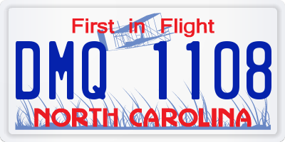 NC license plate DMQ1108