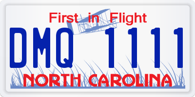 NC license plate DMQ1111