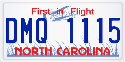 NC license plate DMQ1115