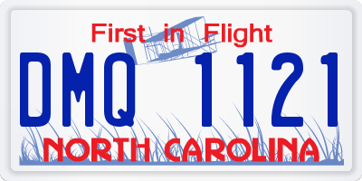 NC license plate DMQ1121