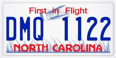 NC license plate DMQ1122