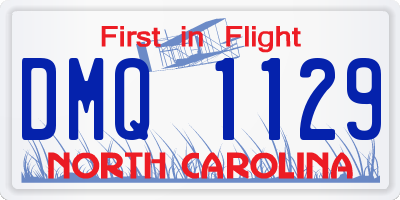 NC license plate DMQ1129