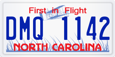 NC license plate DMQ1142