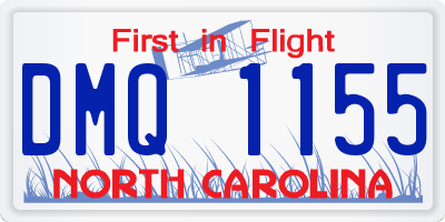 NC license plate DMQ1155
