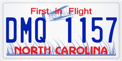 NC license plate DMQ1157