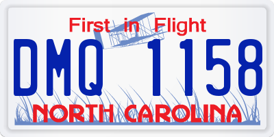 NC license plate DMQ1158