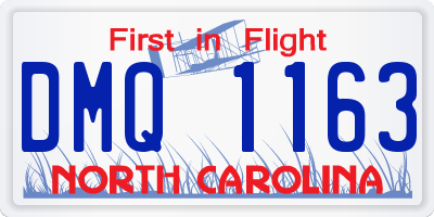 NC license plate DMQ1163