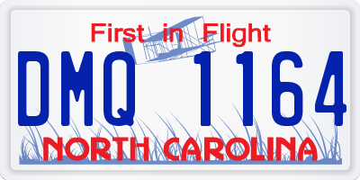 NC license plate DMQ1164