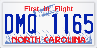 NC license plate DMQ1165