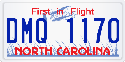 NC license plate DMQ1170