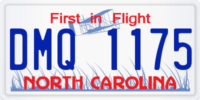 NC license plate DMQ1175
