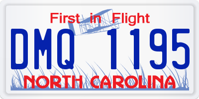 NC license plate DMQ1195