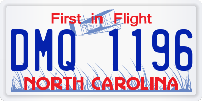 NC license plate DMQ1196