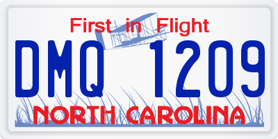 NC license plate DMQ1209