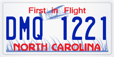 NC license plate DMQ1221